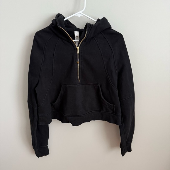 Lululemon Oversized Scuba Half Zip Hoodie M/L Black with Gold Zipper GUC - Picture 4 of 8